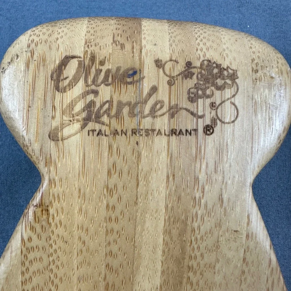 Olive Garden Salad Servers Tongs Set of 2 Natural Wood Kitchen Utensil